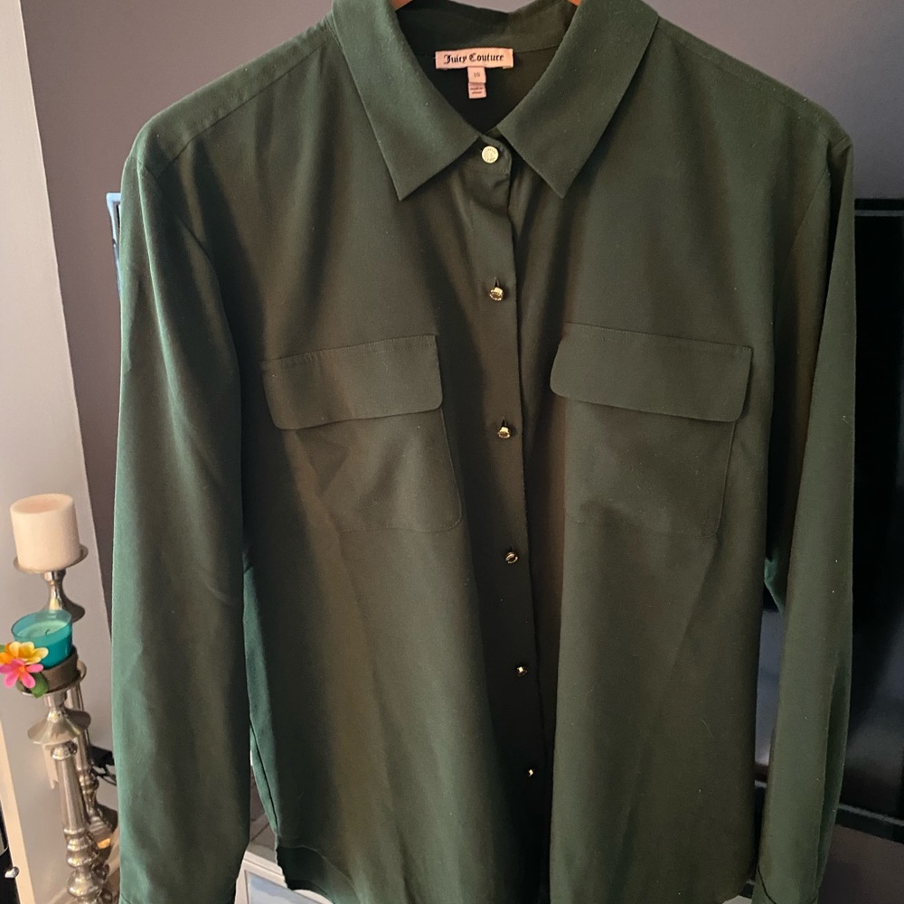 Green juicy couture button down